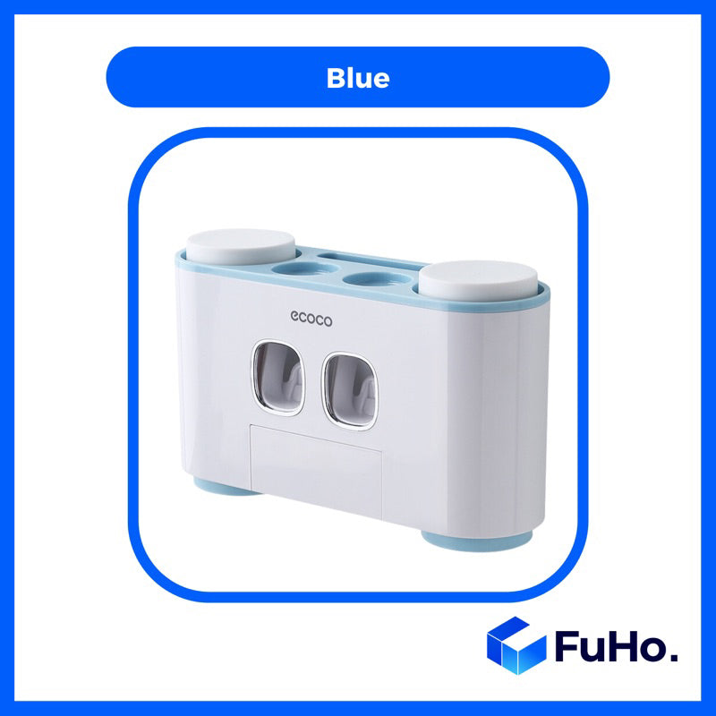 🇸🇬READY STOCK🇸🇬 FuHo  x Ecoco Toothbrush Holder & Toothpaste Dispenser Push Dispense Colgate Darlie Floss (TL0037)
