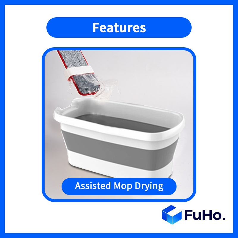 🇸🇬READY STOCK🇸🇬 (1Set) FuHo Spray Mop | Water Spray Mop | Collapsible Bucket | Mop Holder | Mop Cloth | Mopping (HL0182)