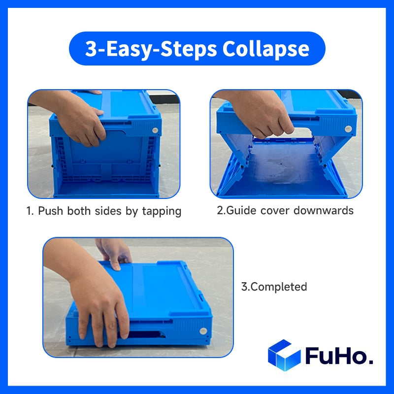 🇸🇬READY STOCK🇸🇬 FuHo Heavy Duty Collapsible Stackable Box | Industrial Box | Warehouse Box | Blue Crate (IND0001)