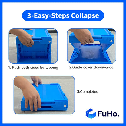 🇸🇬READY STOCK🇸🇬 FuHo Heavy Duty Collapsible Stackable Box | Industrial Box | Warehouse Box | Blue Crate (IND0001)