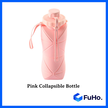 🔥CLEARANCE SALE🔥(600ML) FuHo Foldable Collapsible Water Bottle | Silicone BPA Bottle | Portable Bottle  (TRV0006)
