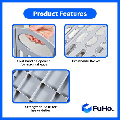 🇸🇬READY STOCK🇸🇬 FuHo Collapsible Laundry Basket || Strong Material Basket || 4 Colors Basket