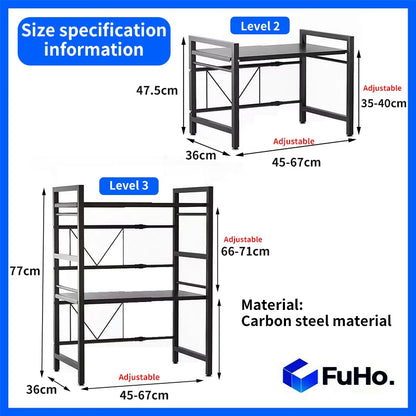 🇸🇬READY STOCK🇸🇬 FuHo Kitchen Storage Rack with Hook | Knife Holder | Microwave Rack | Oven Rack (KIT0070)