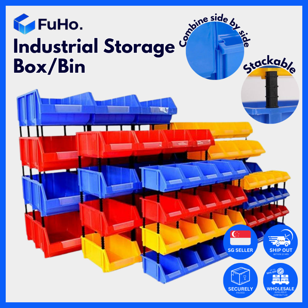🇸🇬READY STOCK🇸🇬 FuHo Industrial Plastic Stackable Bin | Warehouse Crate | Warehouse Stackable Box | Tool Box (IND0015)