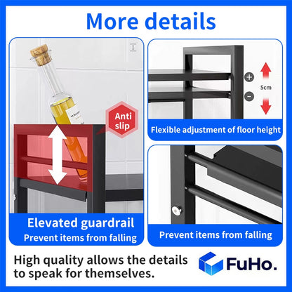🇸🇬READY STOCK🇸🇬 FuHo Kitchen Storage Rack with Hook | Knife Holder | Microwave Rack | Oven Rack (KIT0070)