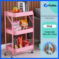 🇸🇬READY STOCK🇸🇬 FuHo Kitchen Foldable Storage Trolley Rack | 3 Level Storage Trolley | Kitchen Racks (HL0225)