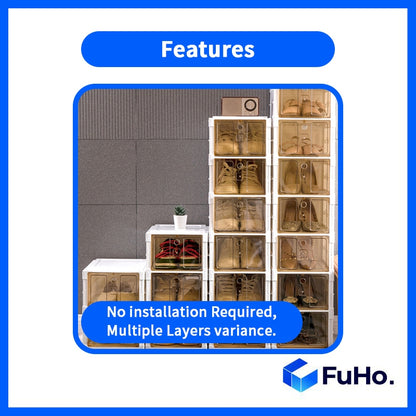 🇸🇬READY STOCK🇸🇬 FuHo Collapsible Shoe Shelves | 3/6/9 Levels | Single/Double Columns | Cabinet | Shoe Racks (HL0050)