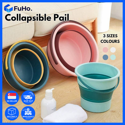 🇸🇬READY STOCK🇸🇬 Fuho Collapsible Bucket | Collapsible Pail | Portable Foldable Bucket Water Pail | Car Wash (HL0165)