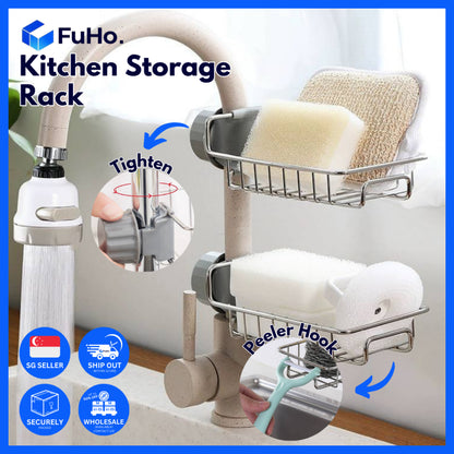🇸🇬READY STOCK🇸🇬 FuHo Sink Sponge Holder | Peeler Hook | Scrub daddy | Washing Sponge | Sponge Holder | Sponge (TL0048)