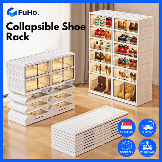 🇸🇬READY STOCK🇸🇬 FuHo Collapsible Shoe Shelves | 3/6/9 Levels | Single/Double Columns | Cabinet | Shoe Racks (HL0050)