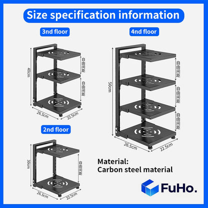🇸🇬READY STOCK🇸🇬 FuHo Adjustable Pot Pan Organizer Rack | Kitchen Storage Rack | Kitchen Cabinet (KIT0066)