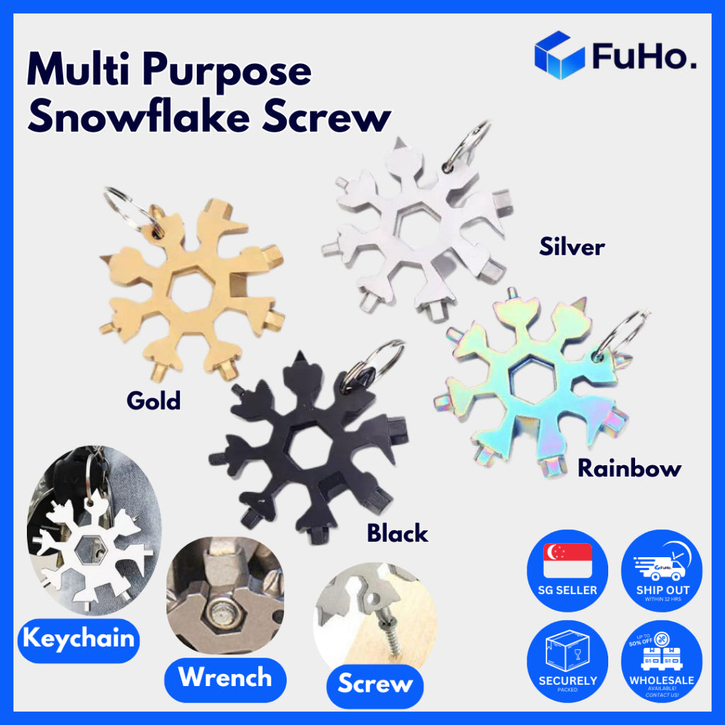🔥CLEARANCE SALE🔥 FuHo Multi Purpose Snowflake Screwdriver | Spanner | Beer Opener | Penknife | Tool Box (IND0011)