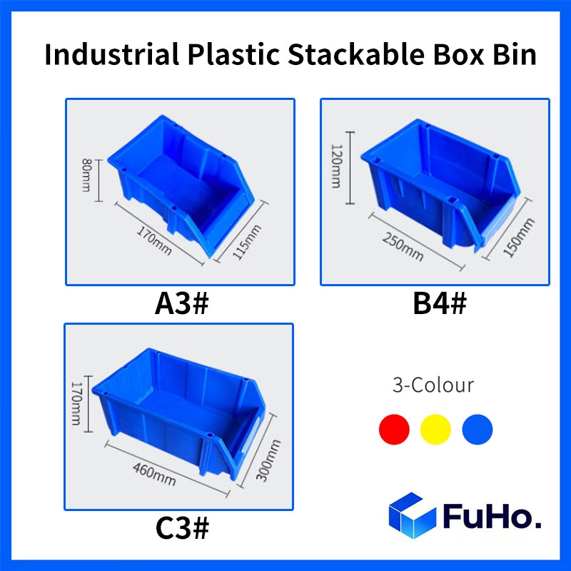 🇸🇬READY STOCK🇸🇬 FuHo Industrial Plastic Stackable Bin | Warehouse Crate | Warehouse Stackable Box | Tool Box (IND0015)