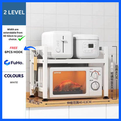 🇸🇬READY STOCK🇸🇬 FuHo Kitchen Storage Rack with Hook | Knife Holder | Microwave Rack | Oven Rack (KIT0070)