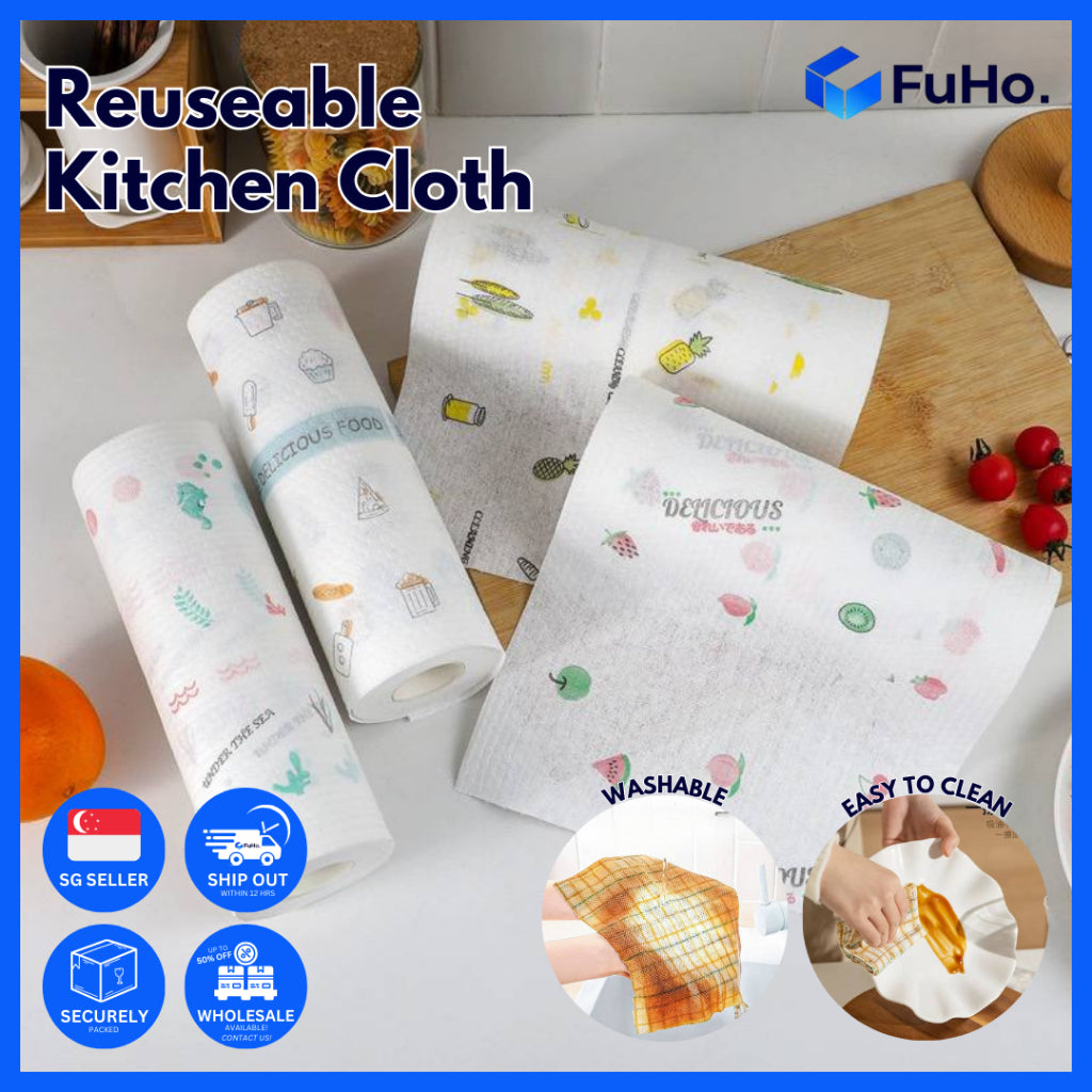 🇸🇬READY STOCK🇸🇬 FuHo Disposable Cleaning Cloth with Roller | Good Morning Towel | Rags | Rugs | Micro Fiber (KIT0056)