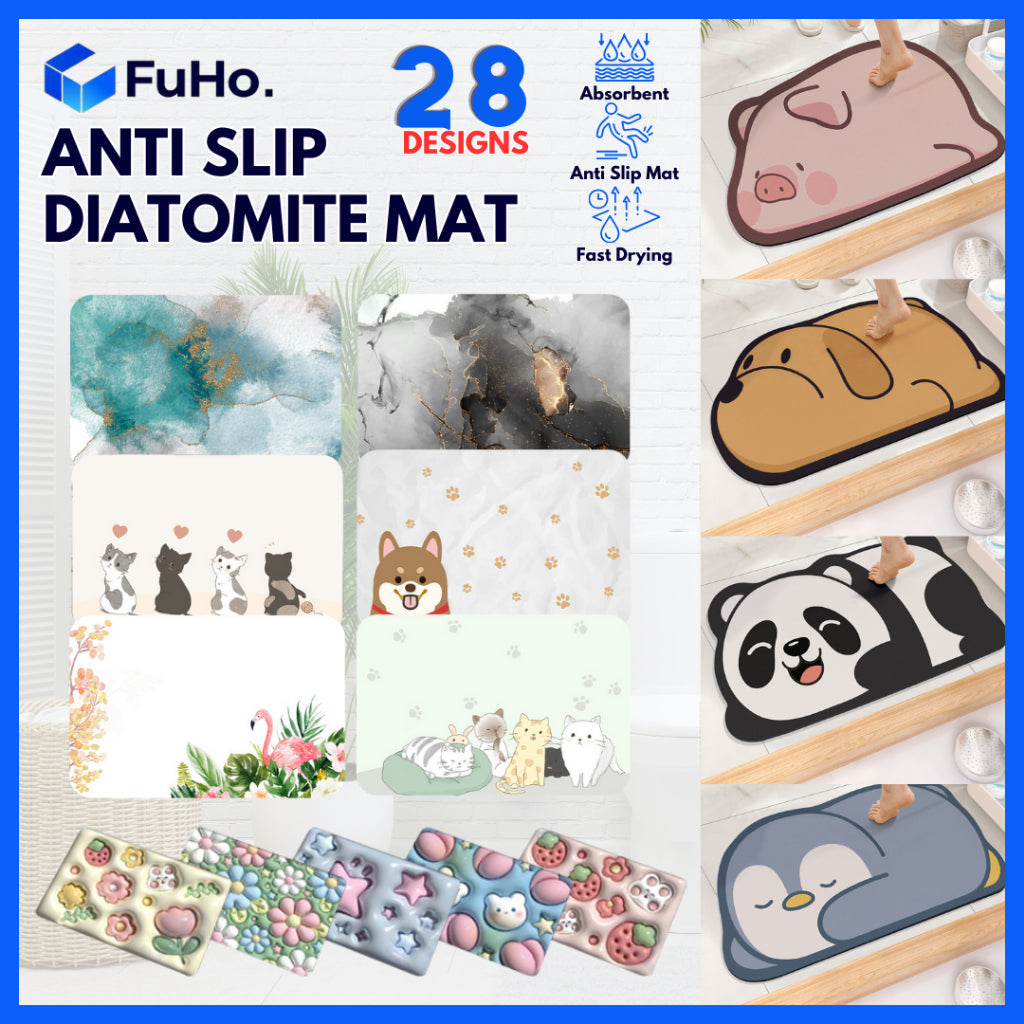 🇸🇬READY STOCK🇸🇬 Fuho Anti Slip Diatomite Floor Mats | Anti Slip Mat| Toilet Mat | Door Mat (TL0013)