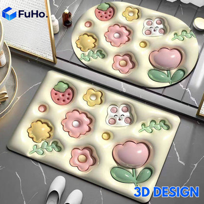 🇸🇬READY STOCK🇸🇬 Fuho Anti Slip Diatomite Floor Mats | Anti Slip Mat| Toilet Mat | Door Mat (TL0013)