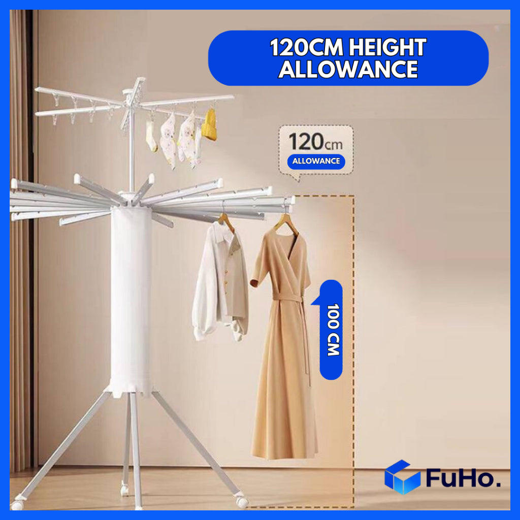 Fuho Octopus Tripod Laundry Clothes Hanging Rack | Portable Hanging Rack | Drying Rack with Pegs | (TL0051)