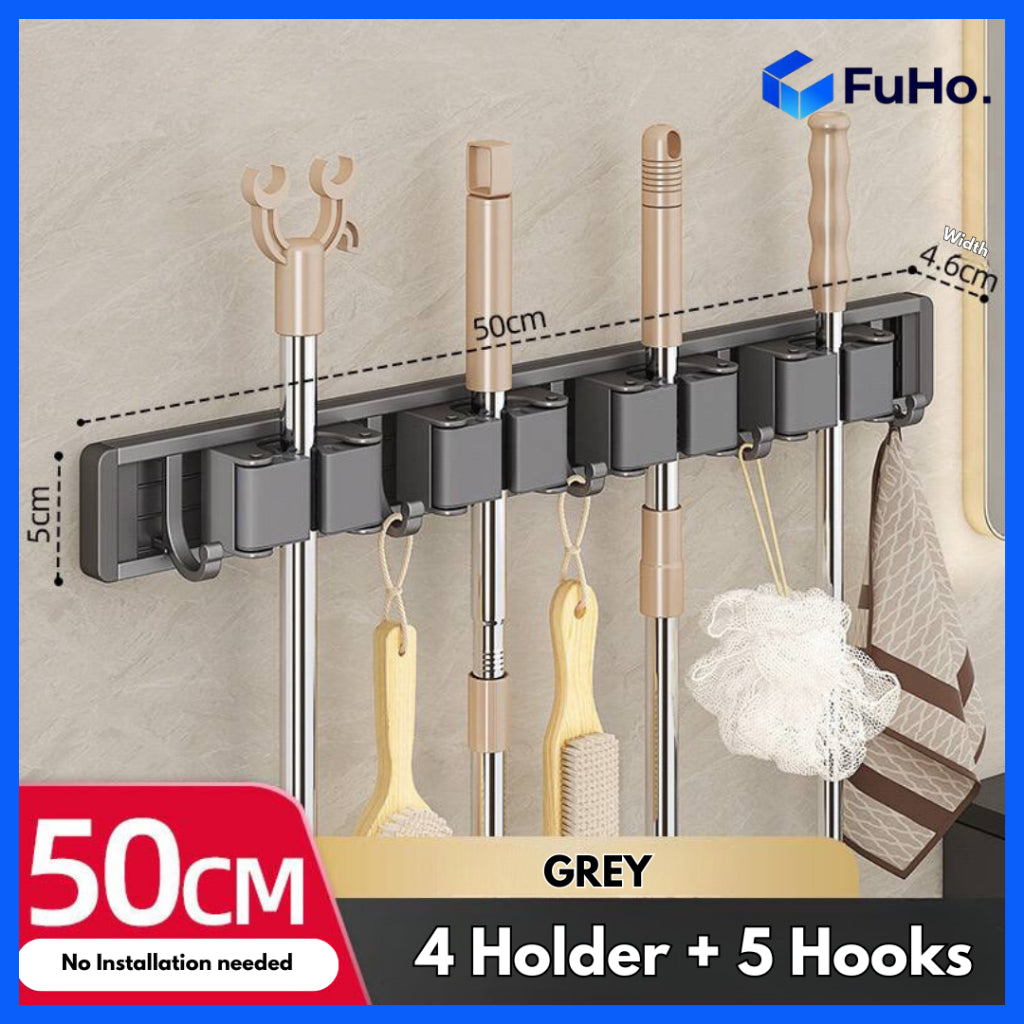 🇸🇬READY STOCK🇸🇬 Fuho Broom & Mop Holder | Heavy Duty Mop Holder | Mop Holder | Broom Holder | (HL0230)