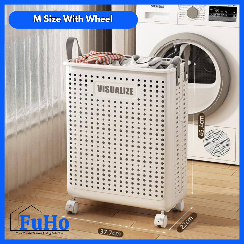 🇸🇬READY STOCK🇸🇬 Fuho Laundry Basket WIth Wheels | Laundry Basket | Laundry Hamper | Clothes Basket | Laundry Bag(TL0056)