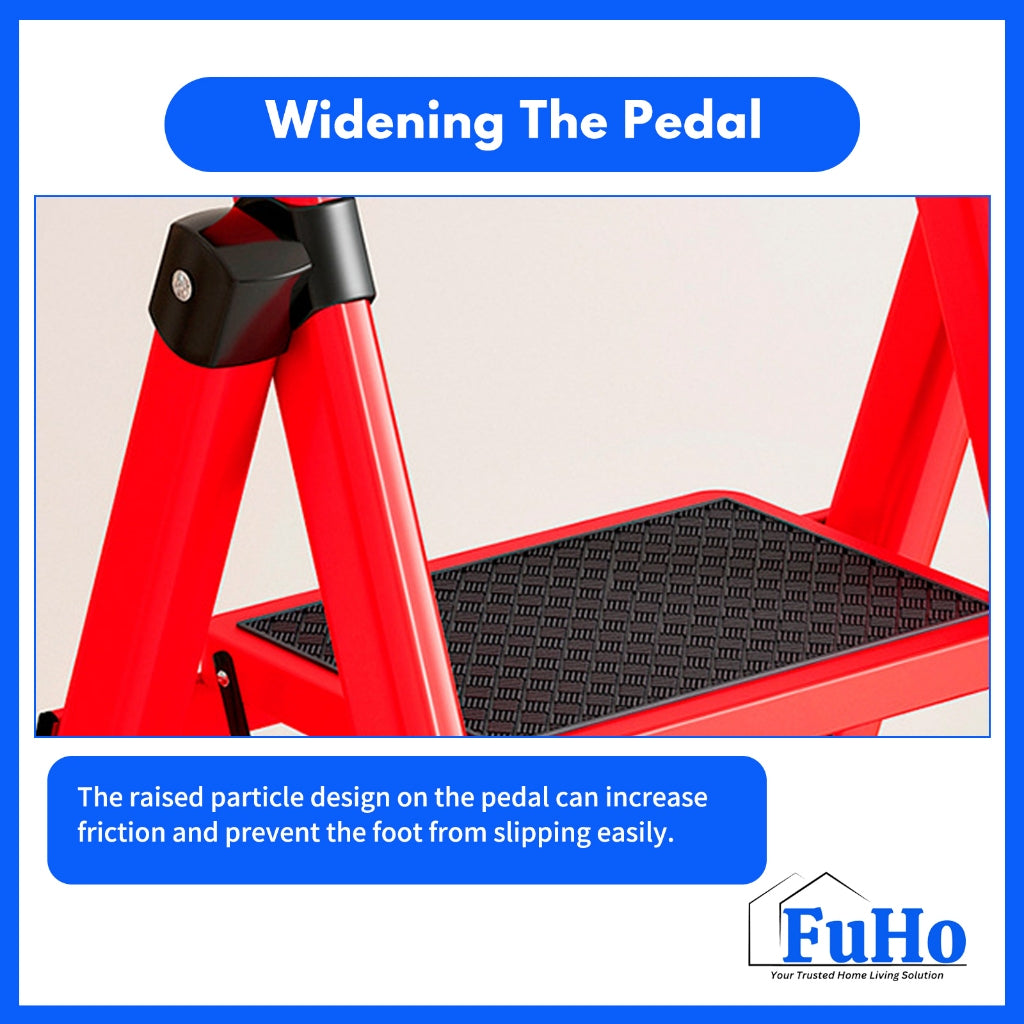 🇸🇬READY STOCK🇸🇬 FuHo Foldable Ladder With Handle | Anti Slip Ladder | Stainless Steel Ladder | (HL0249)