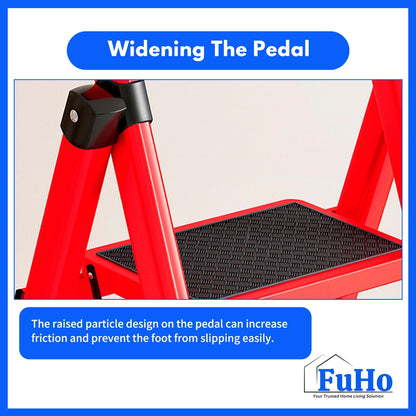 🇸🇬READY STOCK🇸🇬 FuHo Foldable Ladder With Handle | Anti Slip Ladder | Stainless Steel Ladder | (HL0249)