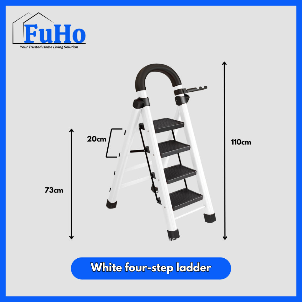 🇸🇬READY STOCK🇸🇬 FuHo Foldable Ladder With Handle | Anti Slip Ladder | Stainless Steel Ladder | (HL0249)