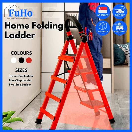 🇸🇬READY STOCK🇸🇬 FuHo Foldable Ladder With Handle | Anti Slip Ladder | Stainless Steel Ladder | (HL0249)