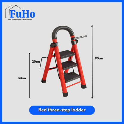 🇸🇬READY STOCK🇸🇬 FuHo Foldable Ladder With Handle | Anti Slip Ladder | Stainless Steel Ladder | (HL0249)