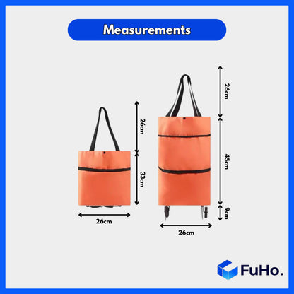 🇸🇬READY STOCK🇸🇬 Fuho Fabric Foldable Trolley | Market Trolley | Supermarket Trolley | Portable Trolley (HL0240)