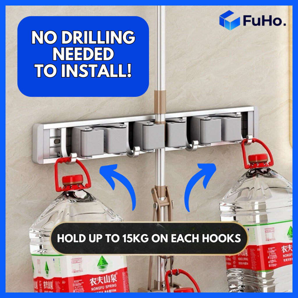 🇸🇬READY STOCK🇸🇬 Fuho Broom & Mop Holder | Heavy Duty Mop Holder | Mop Holder | Broom Holder | (HL0230)