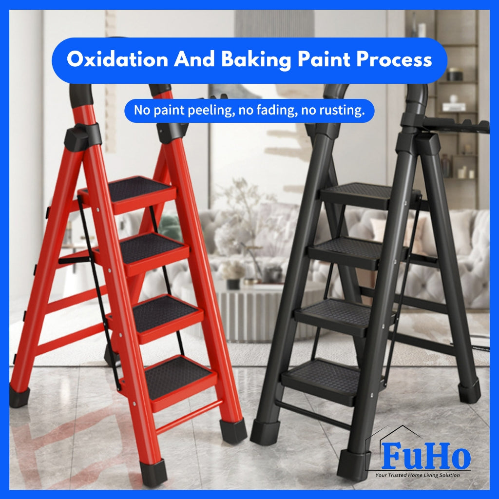 🇸🇬READY STOCK🇸🇬 FuHo Foldable Ladder With Handle | Anti Slip Ladder | Stainless Steel Ladder | (HL0249)