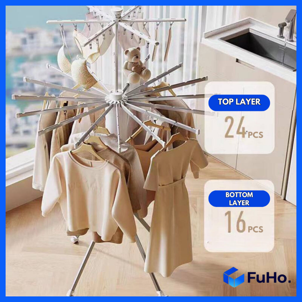 Fuho Octopus Tripod Laundry Clothes Hanging Rack | Portable Hanging Rack | Drying Rack with Pegs | (TL0051)