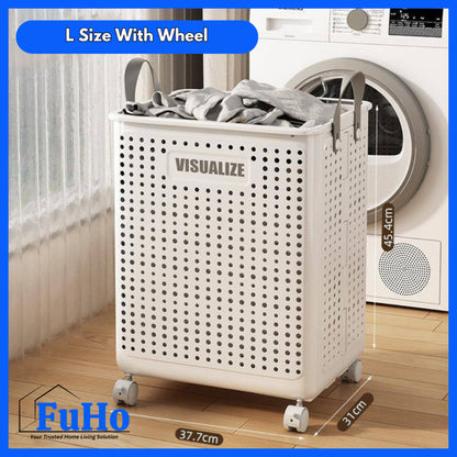 🇸🇬READY STOCK🇸🇬 Fuho Laundry Basket WIth Wheels | Laundry Basket | Laundry Hamper | Clothes Basket | Laundry Bag(TL0056)