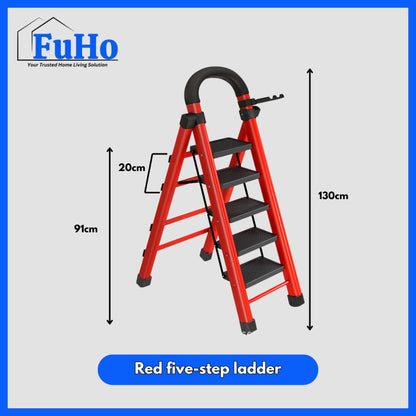 🇸🇬READY STOCK🇸🇬 FuHo Foldable Ladder With Handle | Anti Slip Ladder | Stainless Steel Ladder | (HL0249)