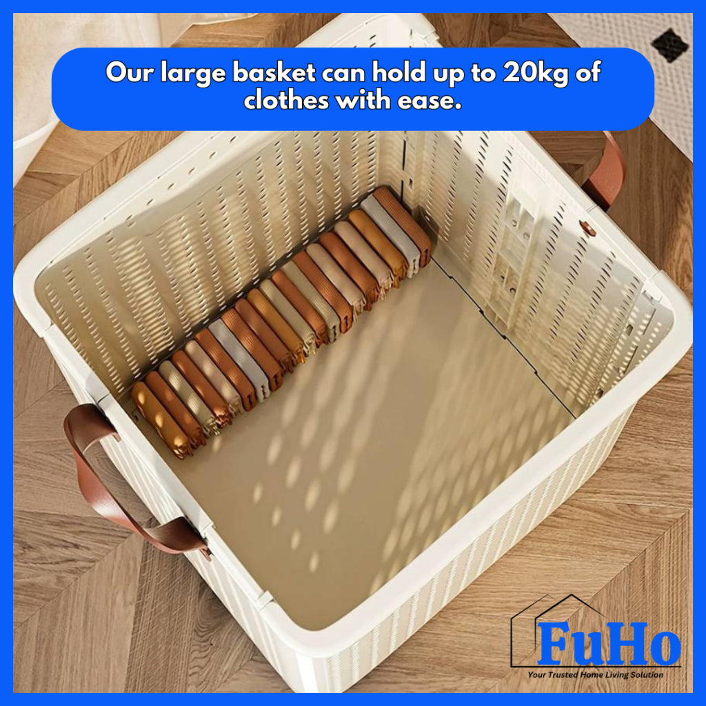 🇸🇬READY STOCK🇸🇬 Fuho Laundry Basket WIth Wheels | Laundry Basket | Laundry Hamper | Clothes Basket | Laundry Bag(TL0056)