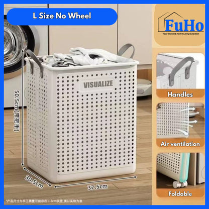 🇸🇬READY STOCK🇸🇬 Fuho Laundry Basket WIth Wheels | Laundry Basket | Laundry Hamper | Clothes Basket | Laundry Bag(TL0056)