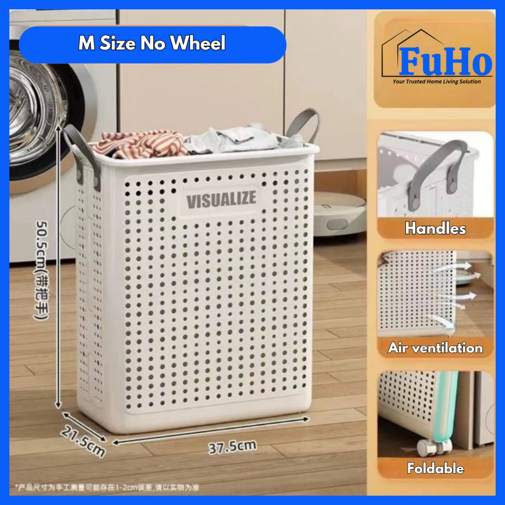 🇸🇬READY STOCK🇸🇬 Fuho Laundry Basket WIth Wheels | Laundry Basket | Laundry Hamper | Clothes Basket | Laundry Bag(TL0056)