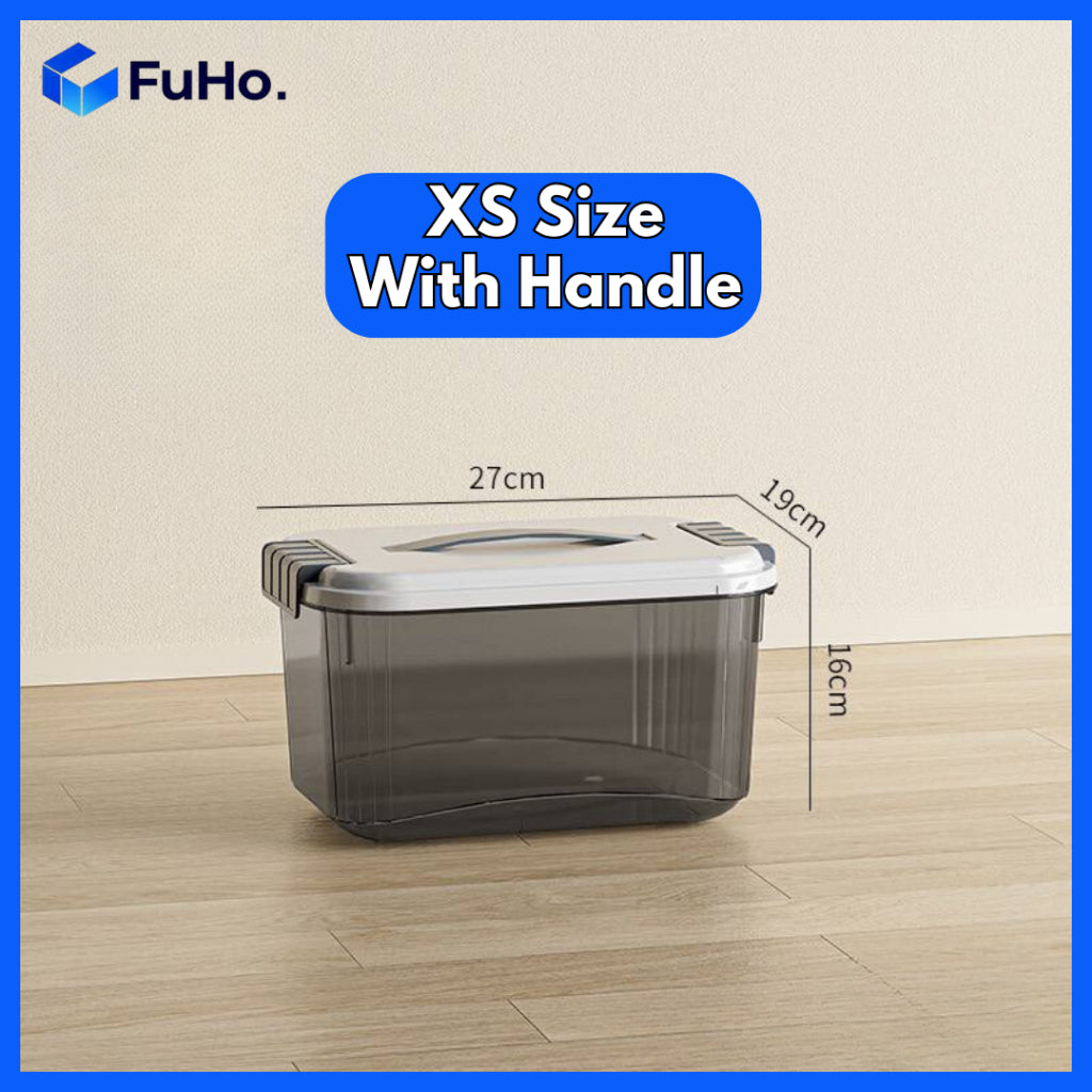 🇸🇬READY STOCK🇸🇬 Fuho Black Organiser Box | Storage Box | Plastic Container | Storage Box with Handle | (HL0242)