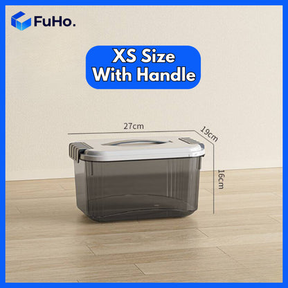 🇸🇬READY STOCK🇸🇬 Fuho Black Organiser Box | Storage Box | Plastic Container | Storage Box with Handle | (HL0242)