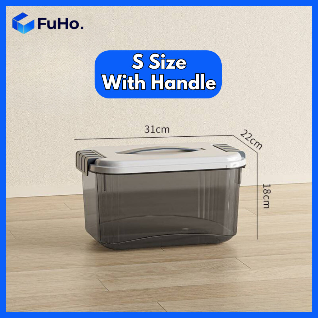 🇸🇬READY STOCK🇸🇬 Fuho Black Organiser Box | Storage Box | Plastic Container | Storage Box with Handle | (HL0242)