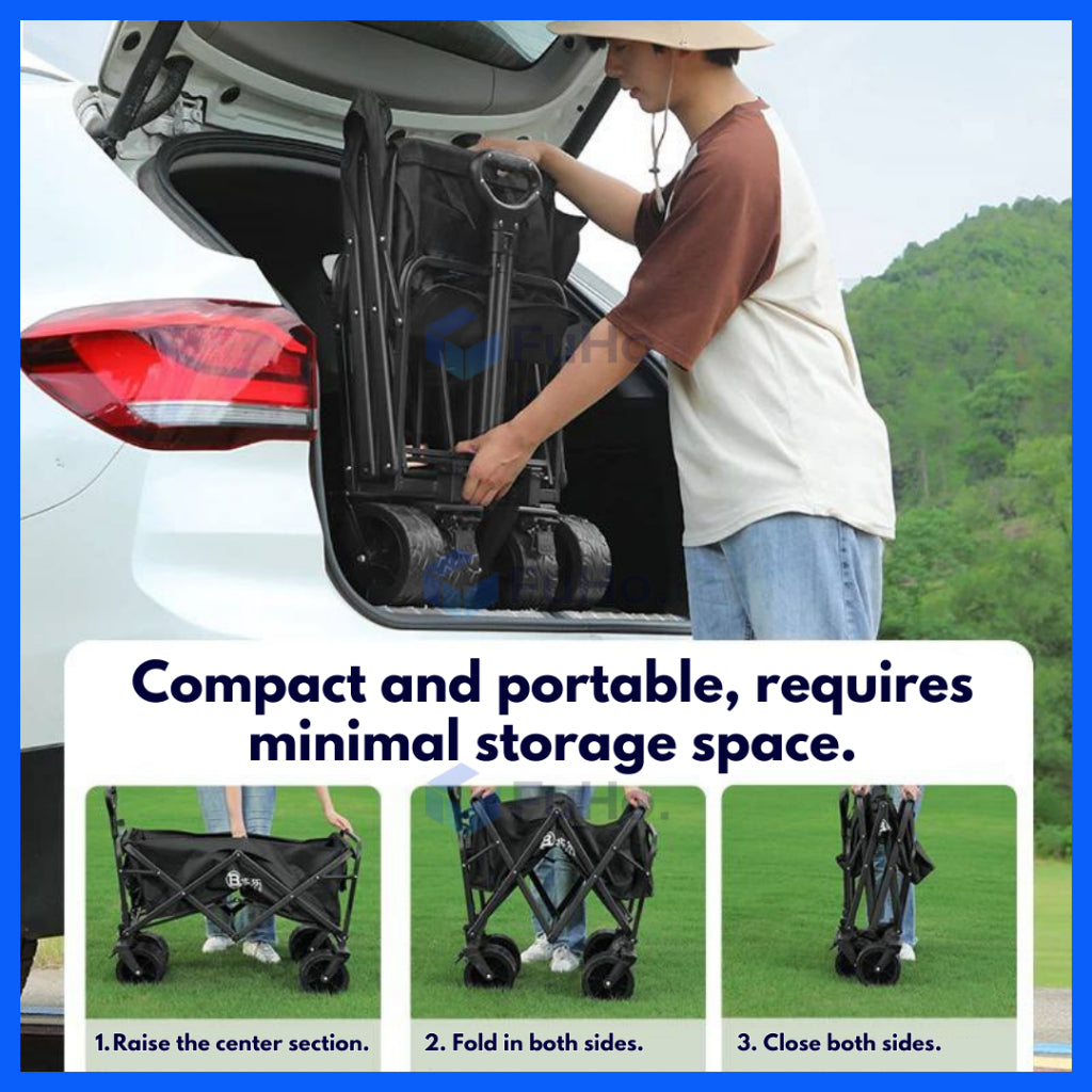 🇸🇬READY STOCK🇸🇬 Fuho Heavy Duty Outdoor Foldable Trolley | Camping Trolley | Market Trolley | Foldable Trolley (HL0246)