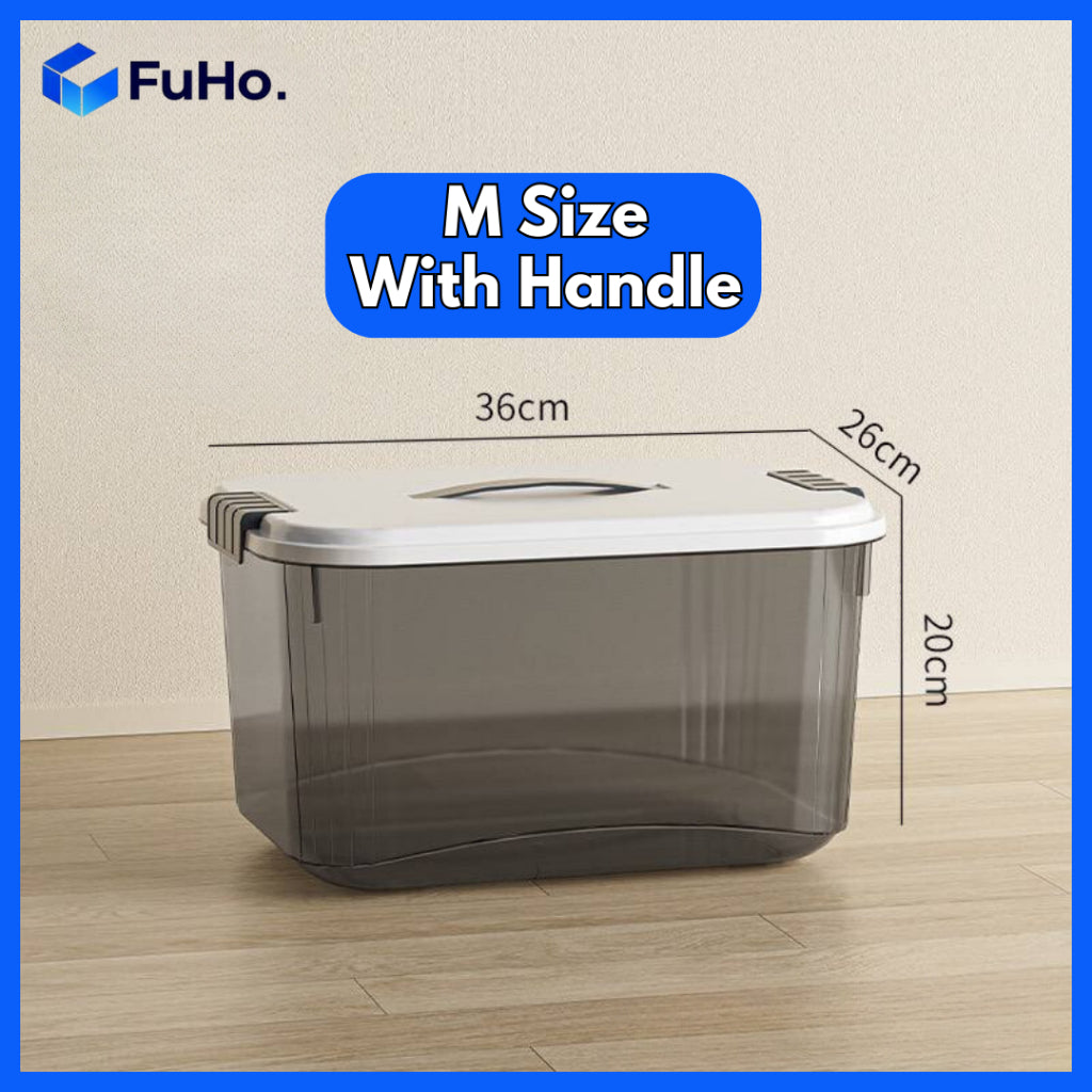 🇸🇬READY STOCK🇸🇬 Fuho Black Organiser Box | Storage Box | Plastic Container | Storage Box with Handle | (HL0242)