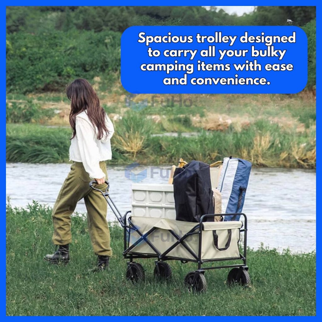 🇸🇬READY STOCK🇸🇬 Fuho Heavy Duty Outdoor Foldable Trolley | Camping Trolley | Market Trolley | Foldable Trolley (HL0246)