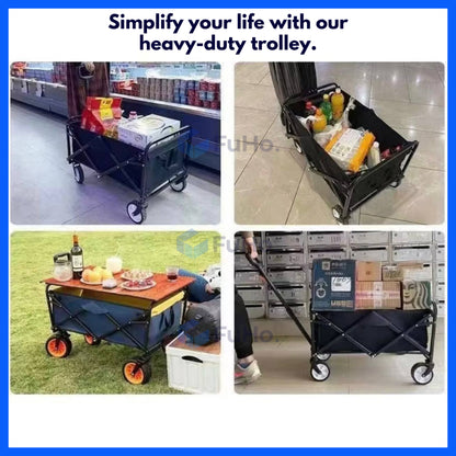 🇸🇬READY STOCK🇸🇬 Fuho Heavy Duty Outdoor Foldable Trolley | Camping Trolley | Market Trolley | Foldable Trolley (HL0246)