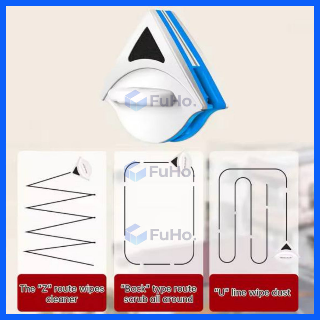 🇸🇬READY STOCK🇸🇬 Fuho Double Sided Triangular Magnetic Window Cleaner | Glass Cleaner | Window Wiper | (HL0238)