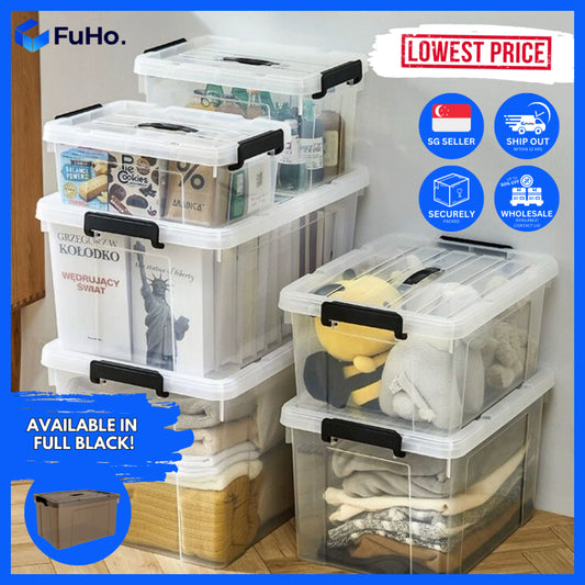 🔥(LOWEST PRICE) Fuho Transparent Storage Box | Plastic Container | Stackable Box (HL001)
