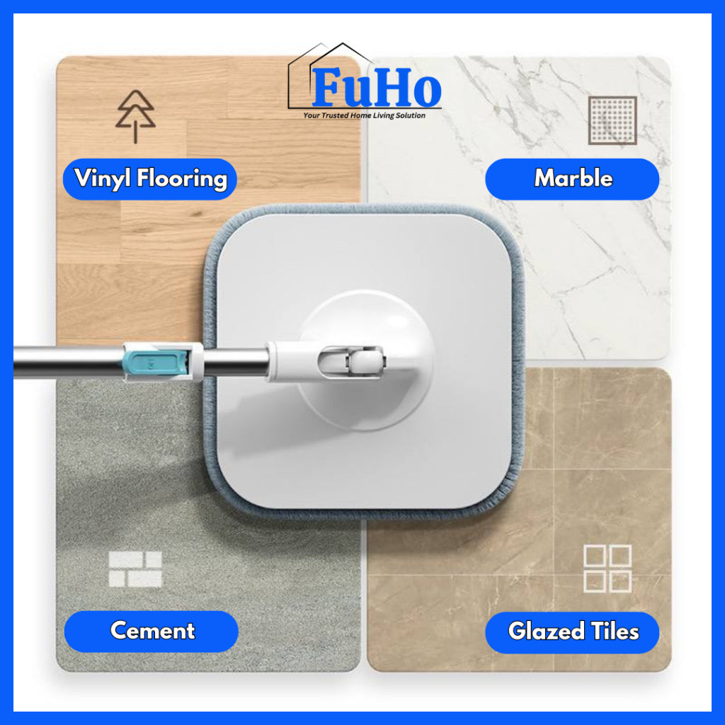🇸🇬READY STOCK🇸🇬 FuHo 360° Mop Separator With Pail | Water Separator | Spin Mop | Mop Bucket | (HL0251)