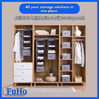 🇸🇬READY STOCK🇸🇬 FuHo Wardrobe Drawer With Storage Pouch | Hanging Wardrobe Cabinet | Storage Box | (HL0256)