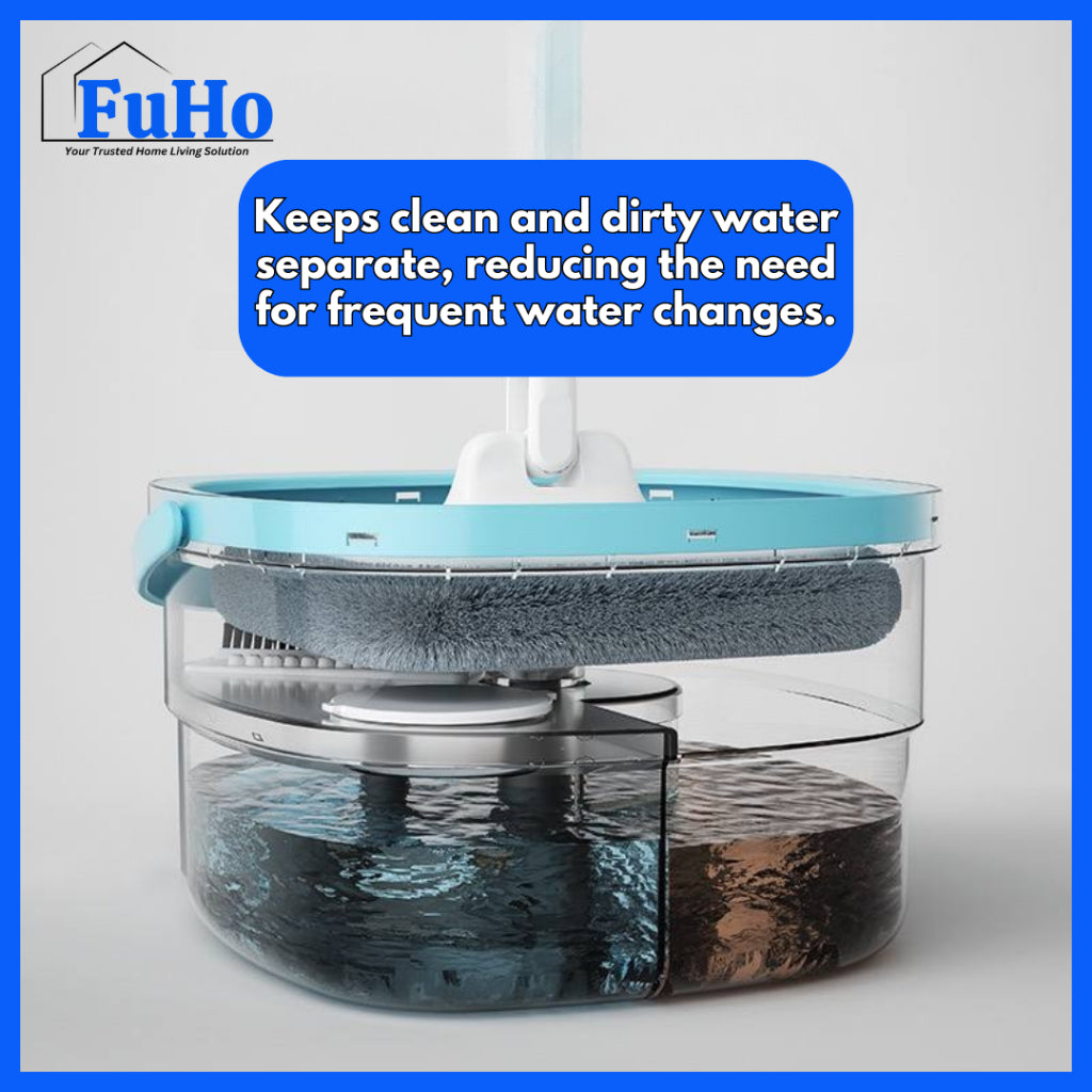 🇸🇬READY STOCK🇸🇬 FuHo 360° Mop Separator With Pail | Water Separator | Spin Mop | Mop Bucket | (HL0251)